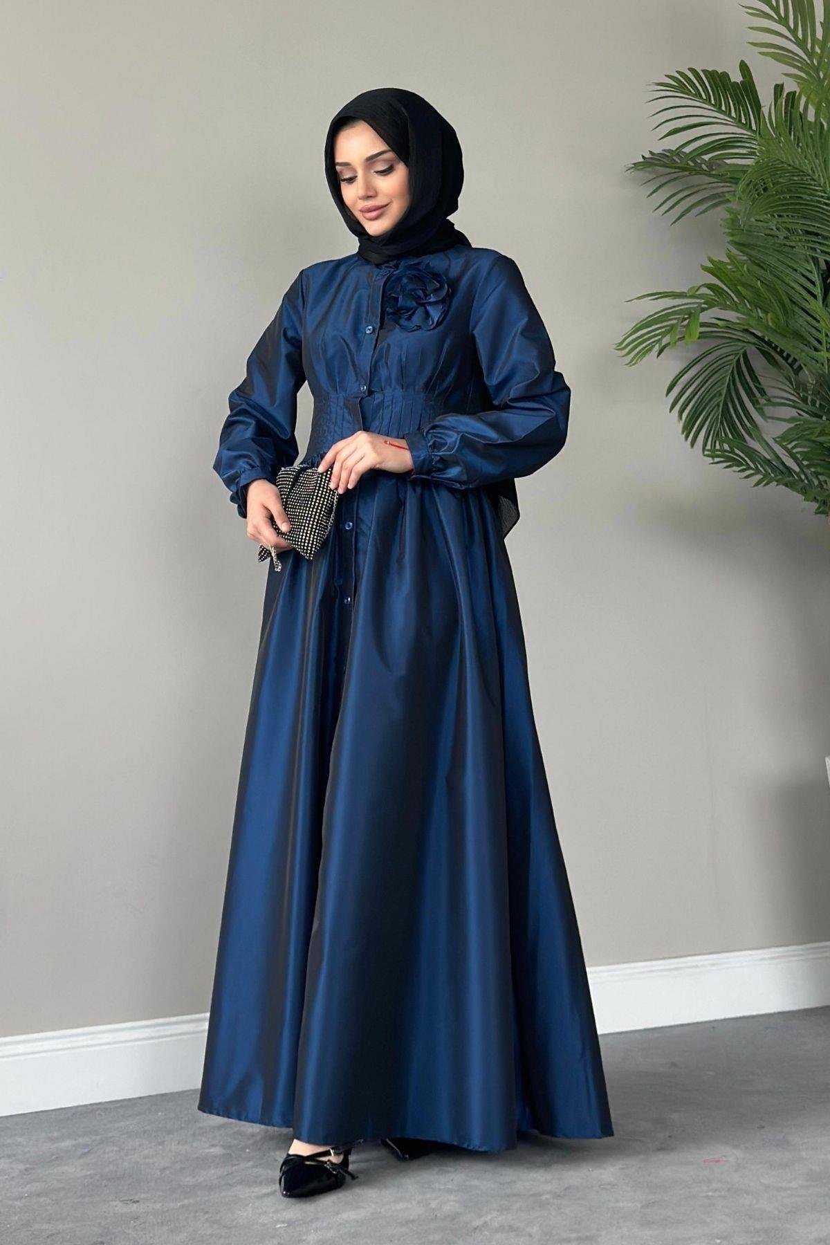 Hivda Gül Elbise Lacivert, Fiyatları 