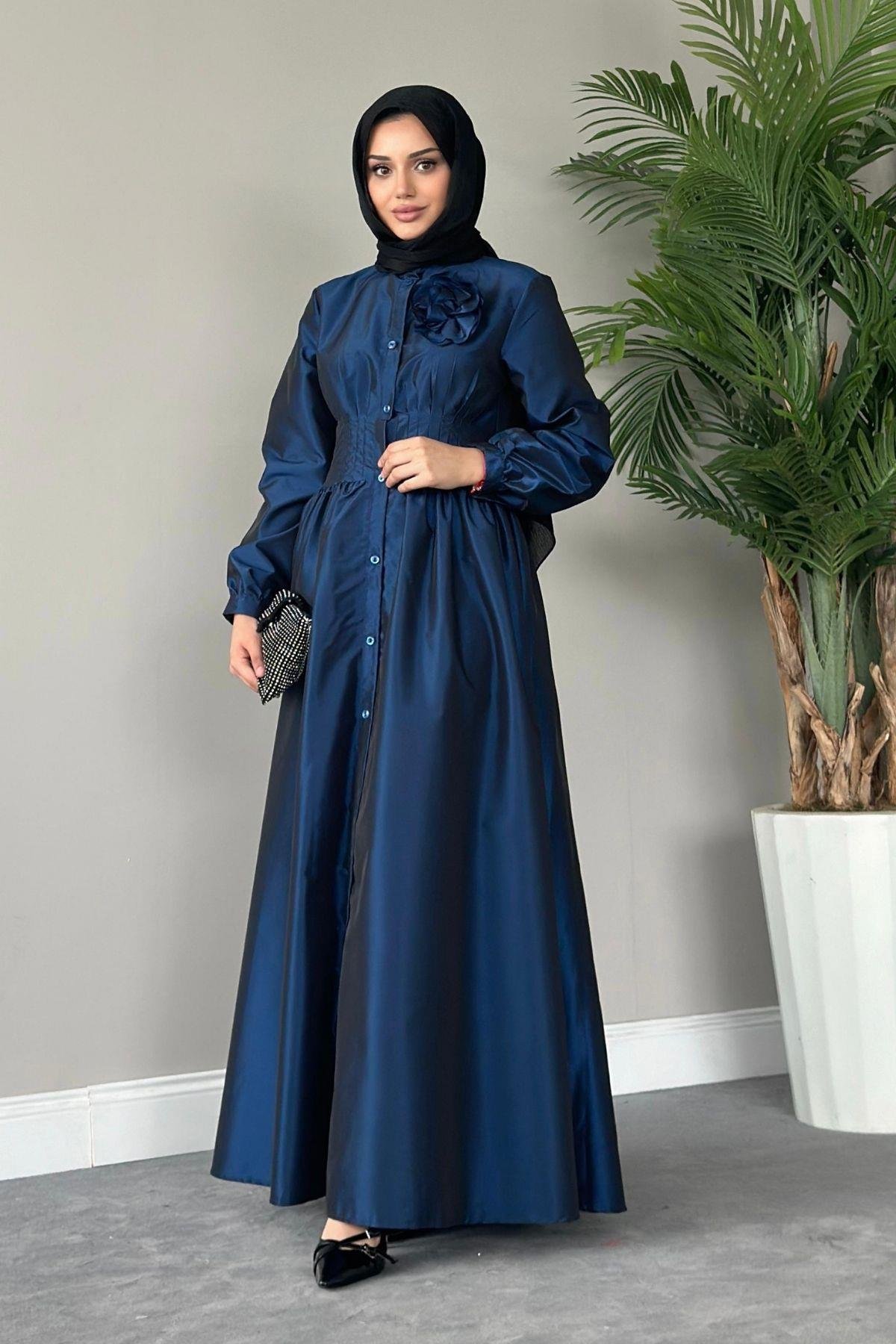 Hivda Gül Elbise Lacivert, Fiyatları 