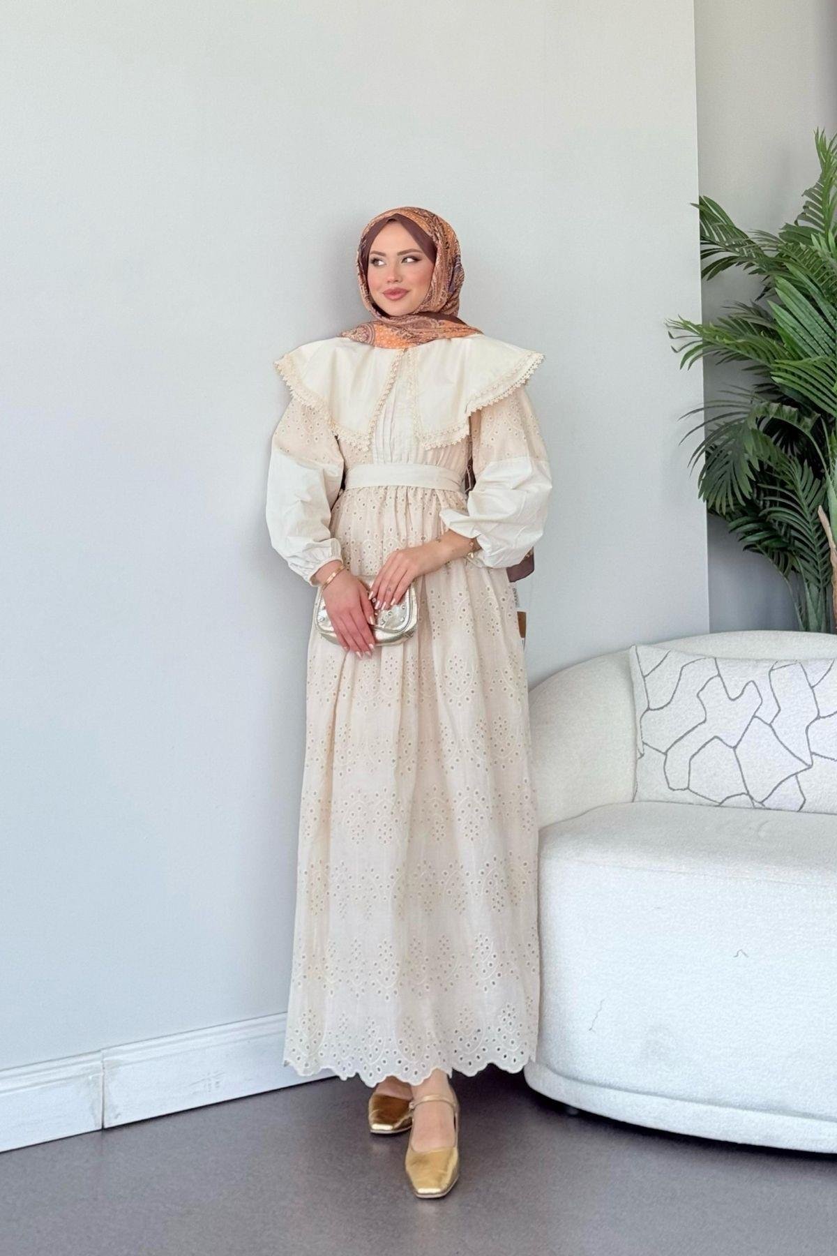 Holla Güpür Elbise Ekru, Fiyatları Holla Güpür Elbise Ekru