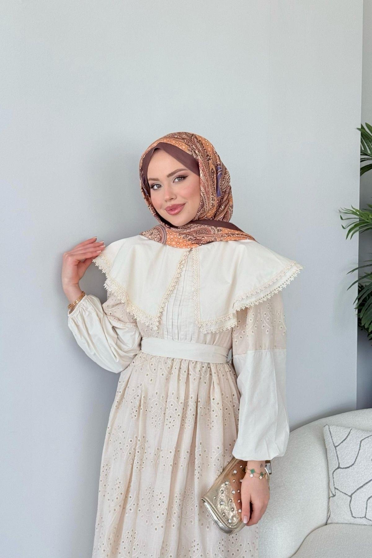 Holla Güpür Elbise Ekru, Fiyatları Holla Güpür Elbise Ekru