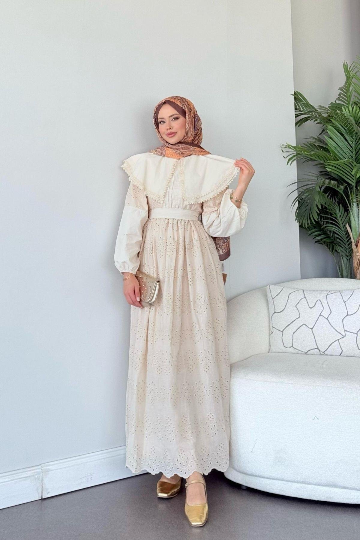 Holla Güpür Elbise Ekru, Fiyatları Holla Güpür Elbise Ekru