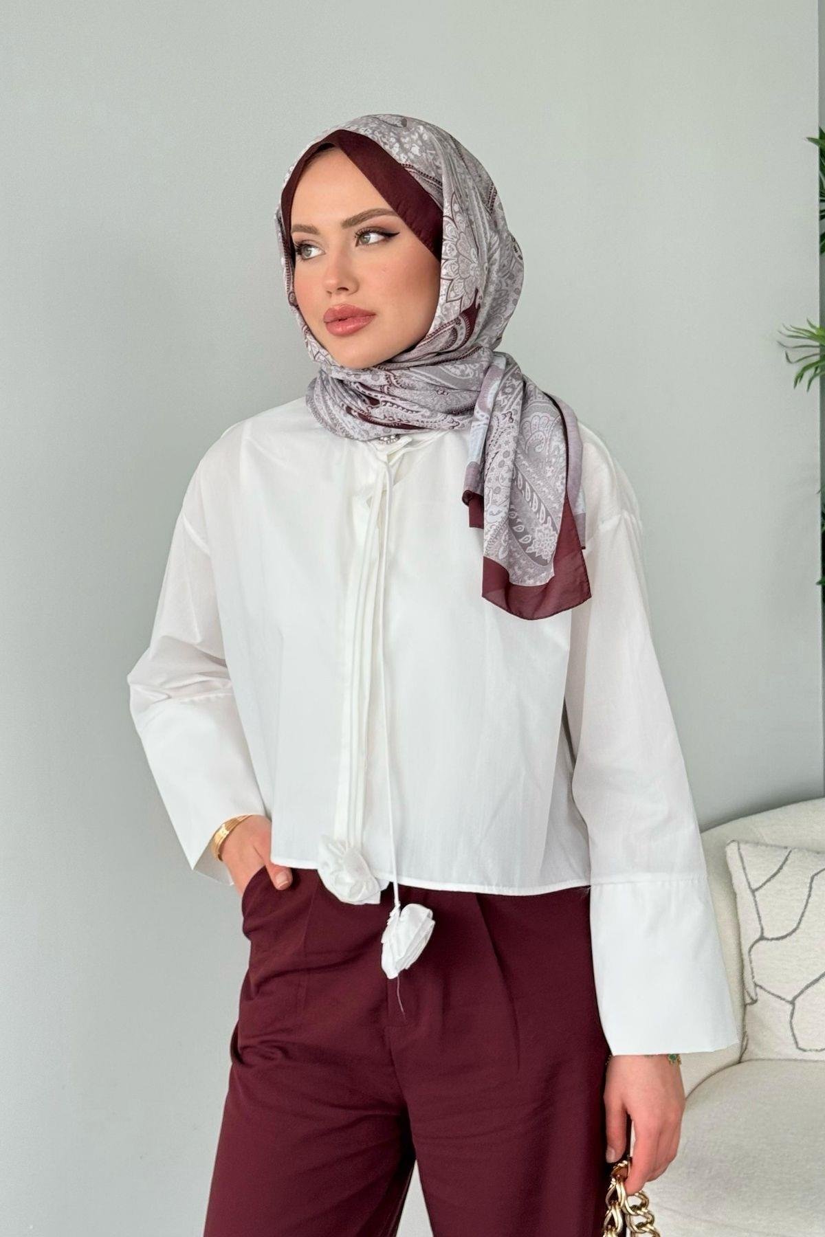 Huda Crop Gömlek Beyaz, Fiyatları 