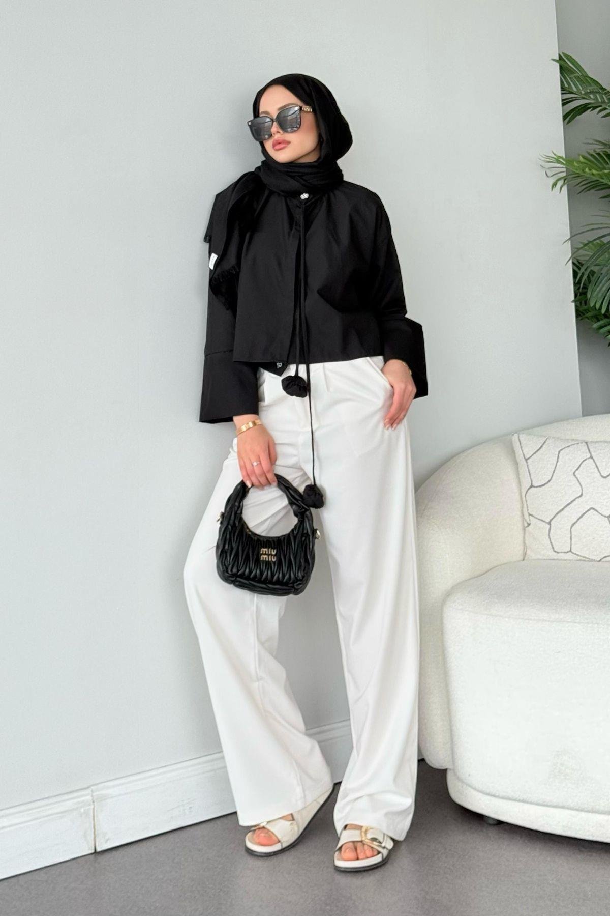 Huda Crop Gömlek Siyah, Fiyatları 