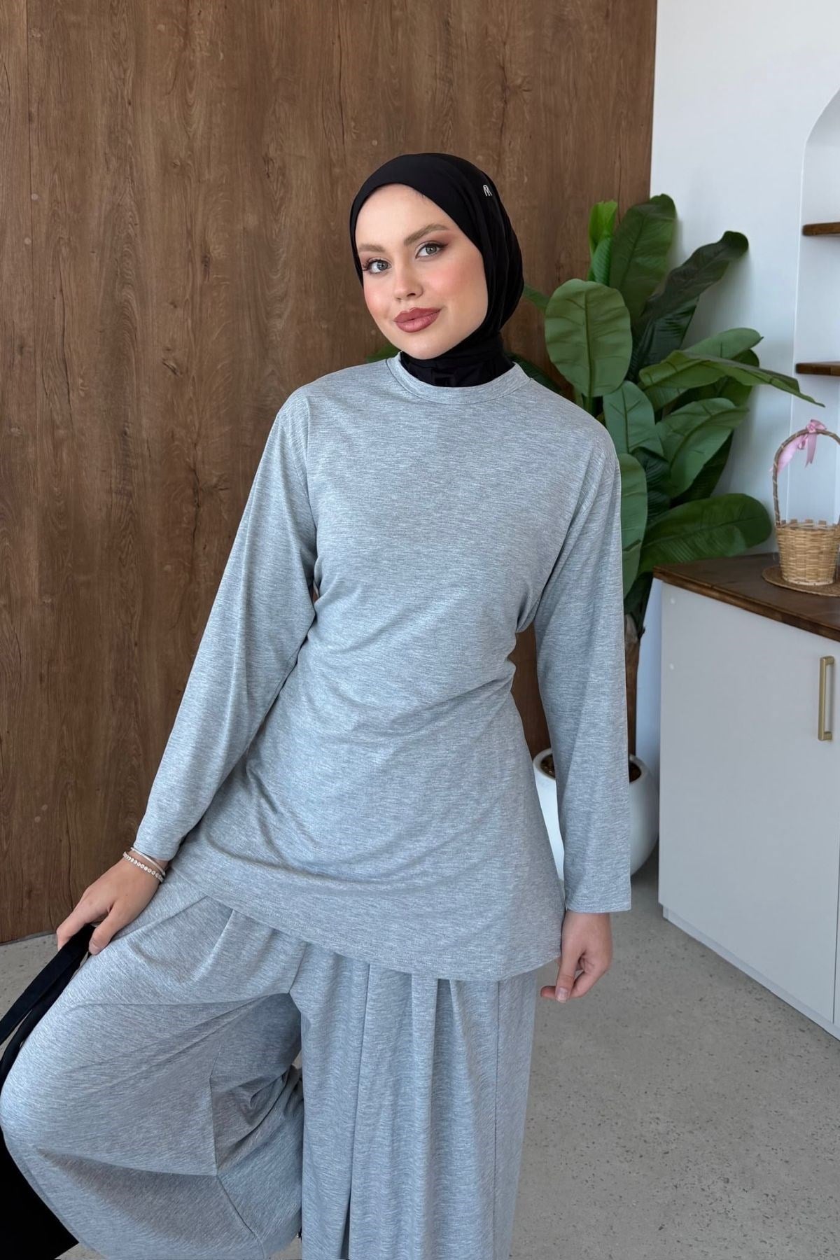 Hünkar Büzgülü Penye Takım Gri, Fiyatları Hünkar Büzgülü Penye Takım Gri| Haza Moda