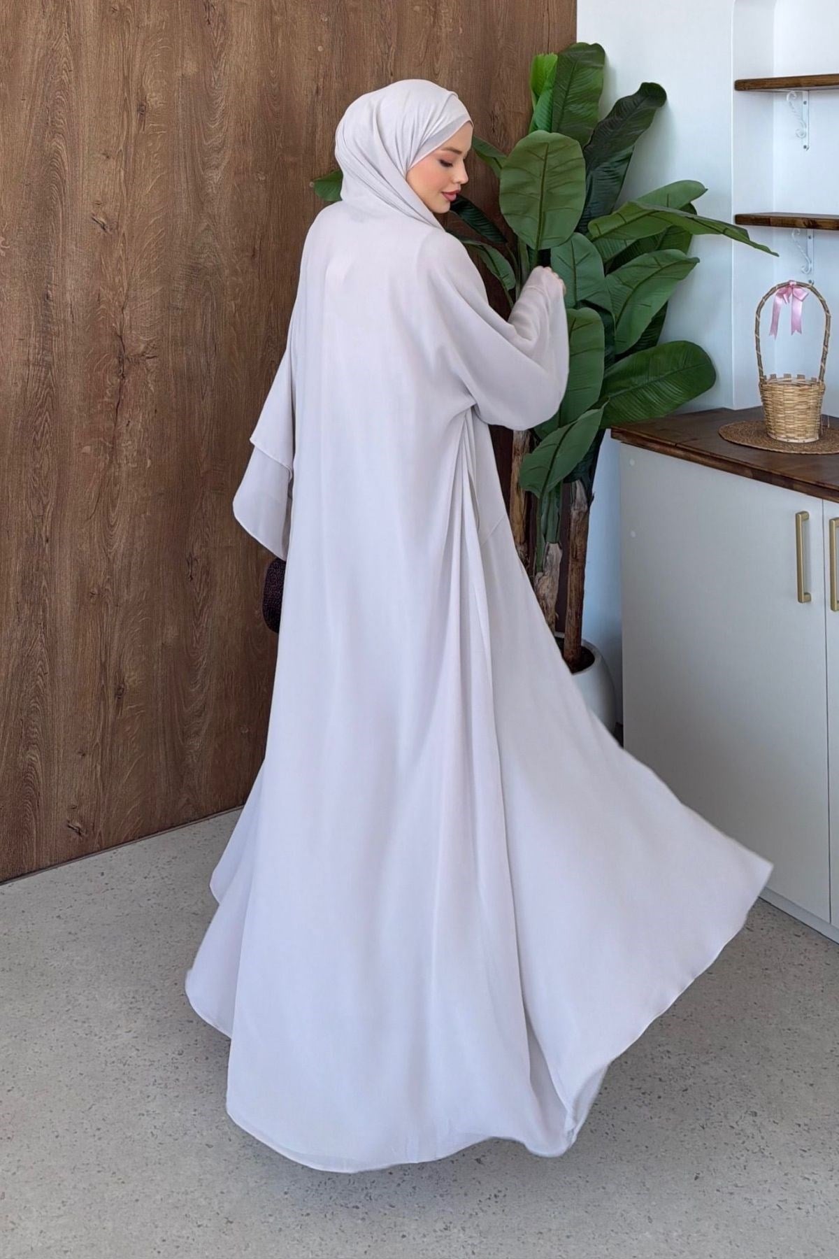 Hürrem Şallı Abaya Bej, Fiyatları Hürrem Şallı Abaya Bej| Haza Moda