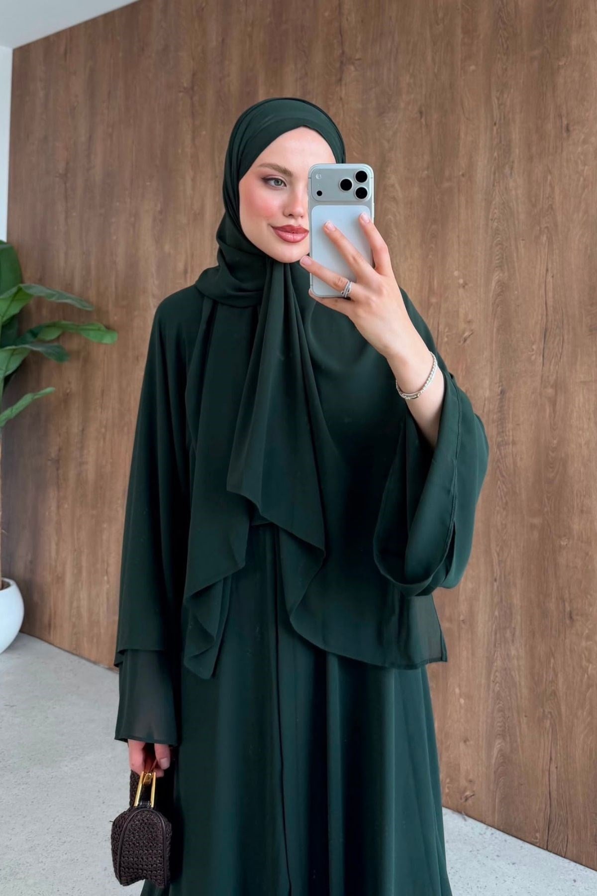 Hürrem Şallı Abaya Zümrüt, Fiyatları Hürrem Şallı Abaya Zümrüt| Haza Moda