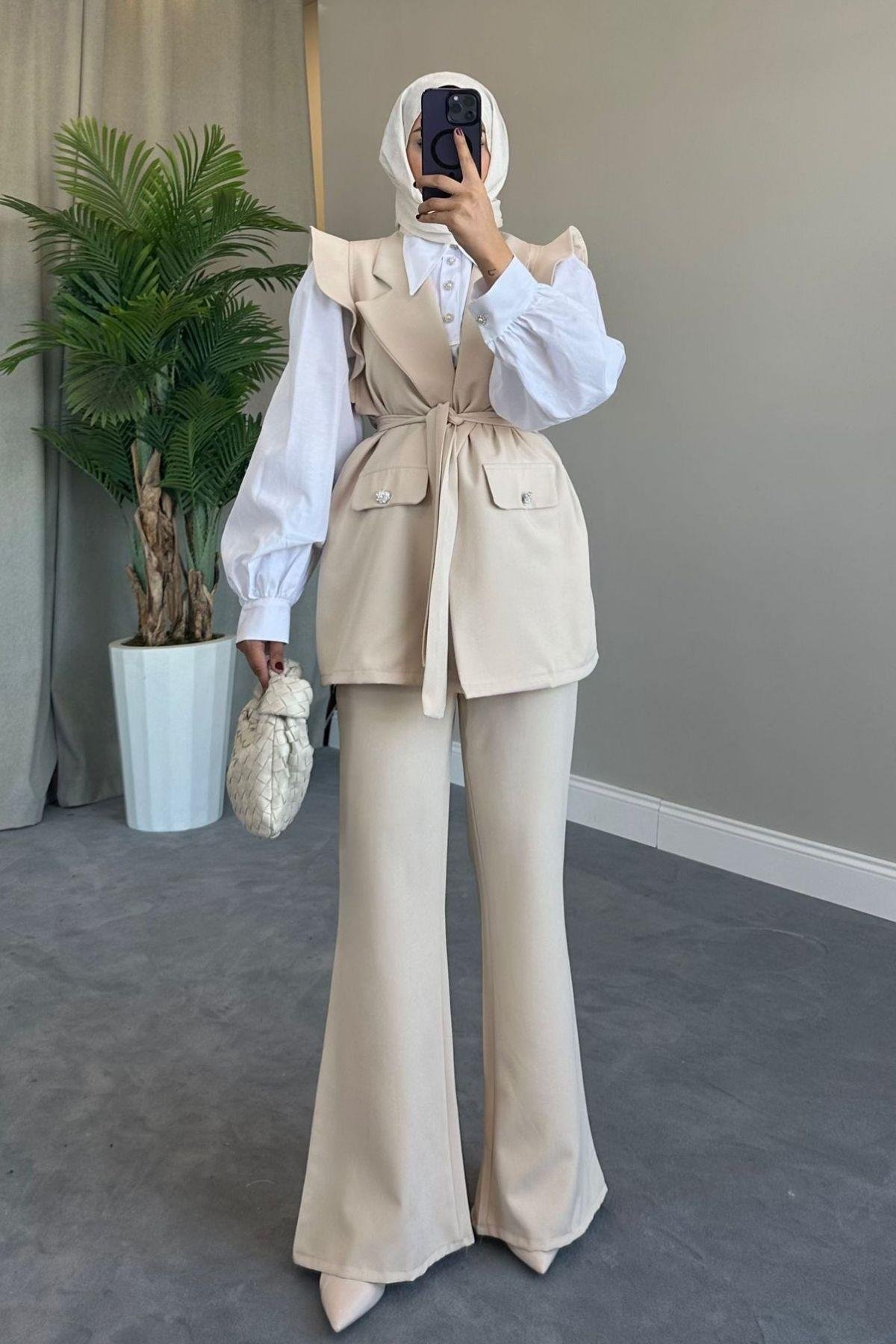 Hürrem Yelekli Takım Bej, Fiyatları 