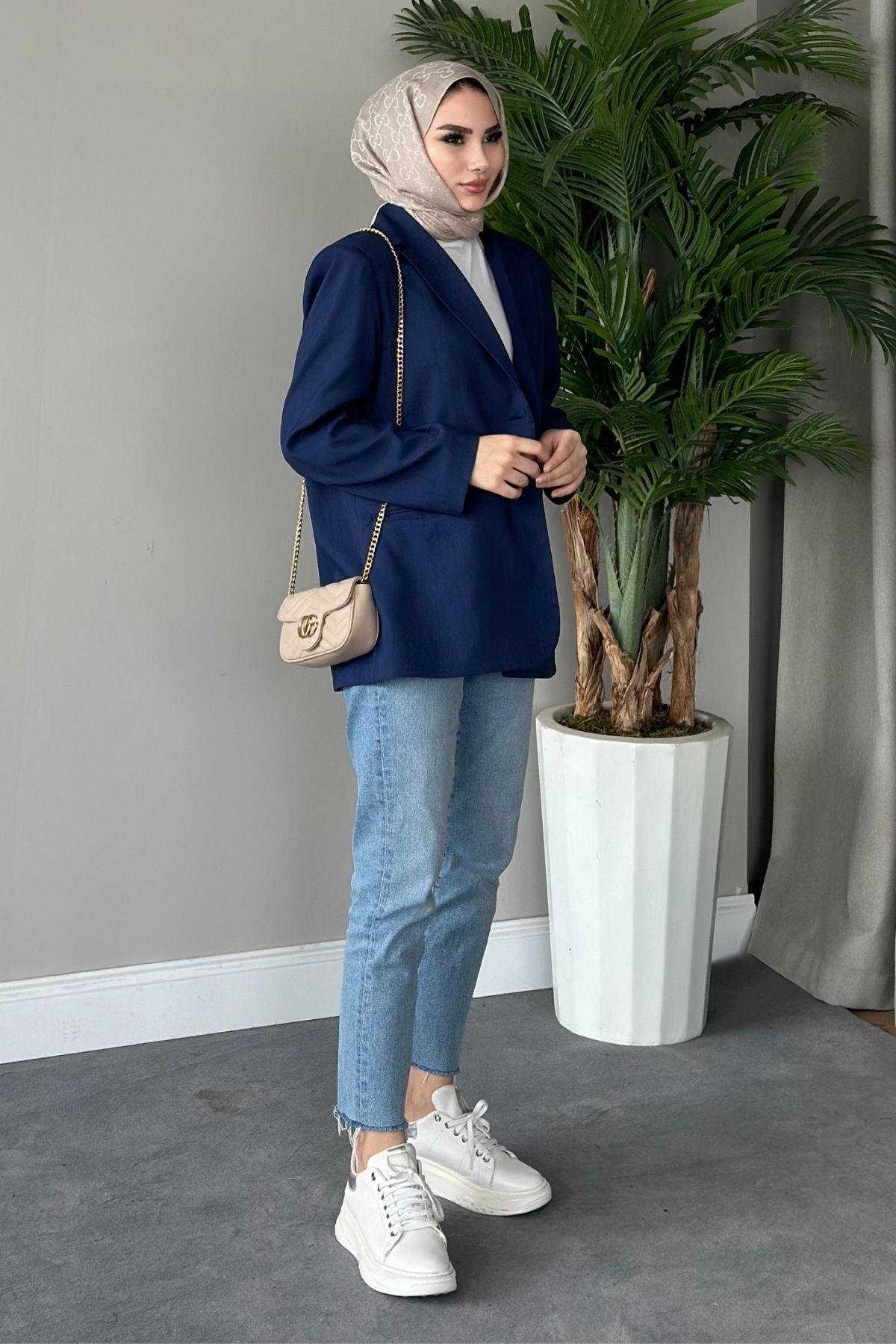 İki Düğmeli Blazer Ceket Lacivert, Fiyatları 