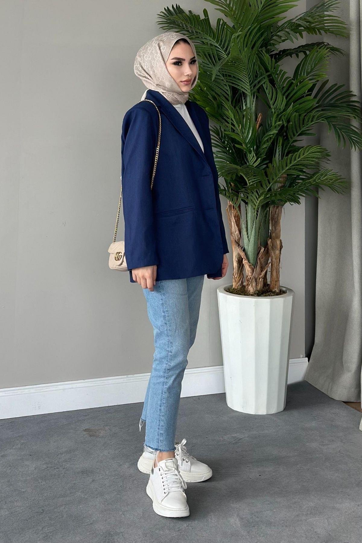 İki Düğmeli Blazer Ceket Lacivert, Fiyatları 