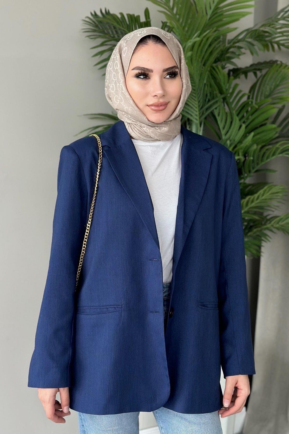 İki Düğmeli Blazer Ceket Lacivert, Fiyatları 