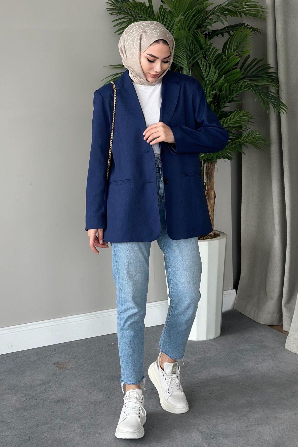 İki Düğmeli Blazer Ceket Lacivert, Fiyatları 