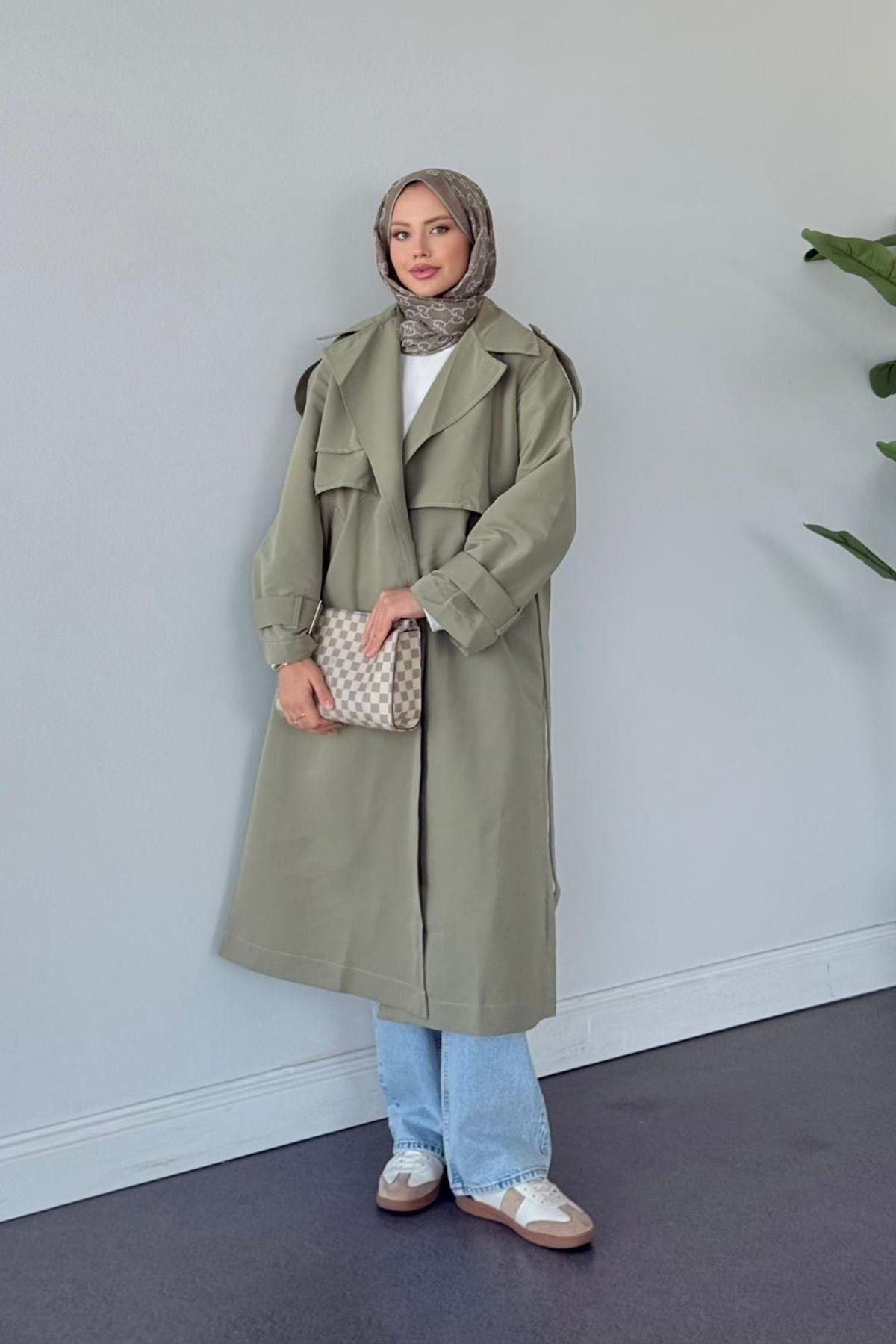 İkra Rüzgarlı Trençkot Mint, Fiyatları İkra Rüzgarlı Trençkot Mint- Haza Moda 