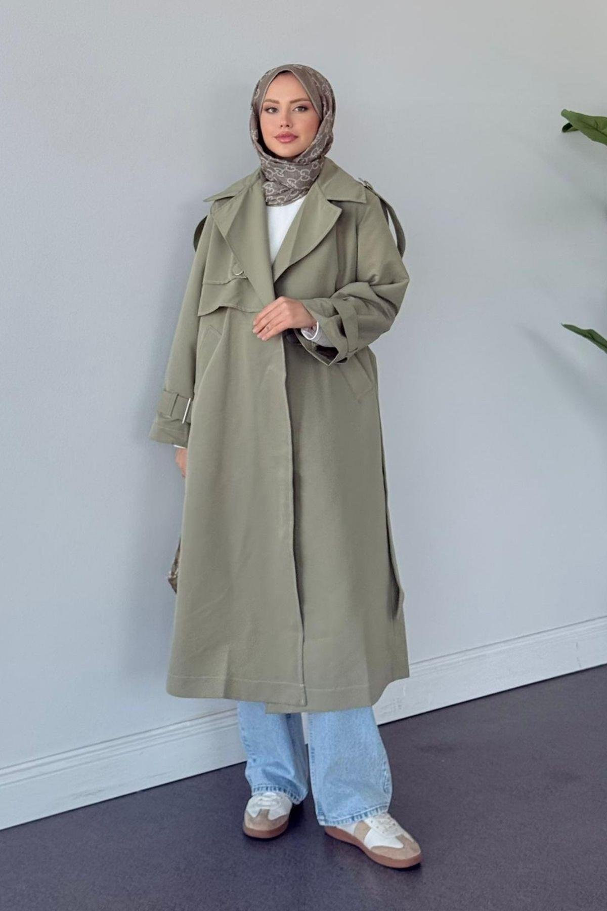 İkra Rüzgarlı Trençkot Mint, Fiyatları İkra Rüzgarlı Trençkot Mint- Haza Moda 