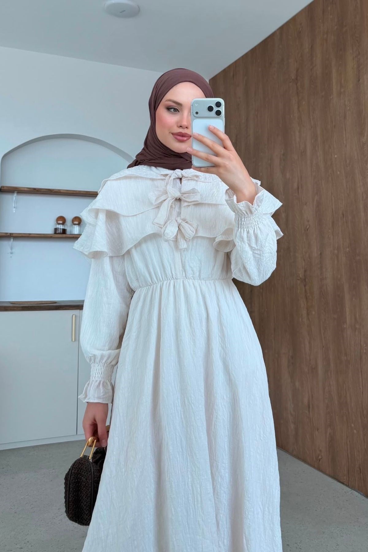 İlay Pelerinli Elbise Bej, Fiyatları İlay Pelerinli Elbise Bej| Haza Moda