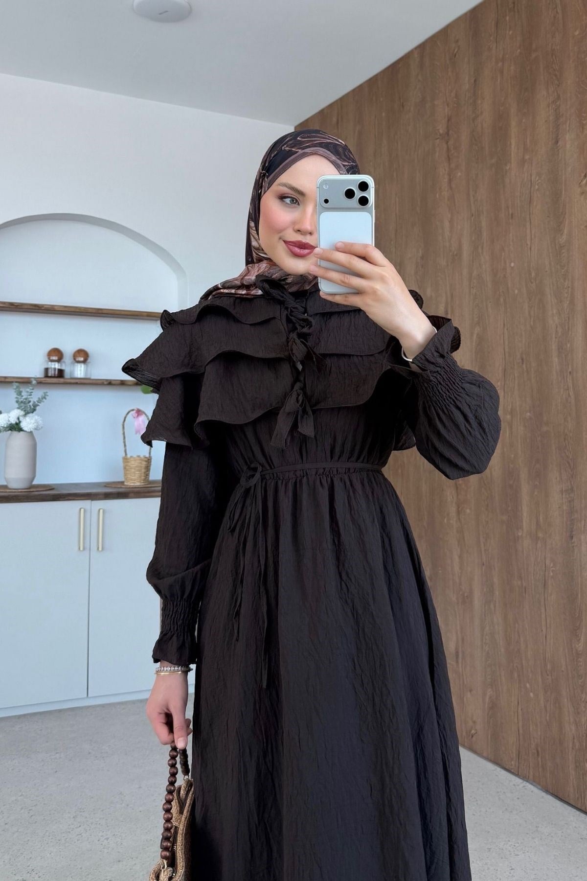 İlay Pelerinli Elbise Kahve, Fiyatları 