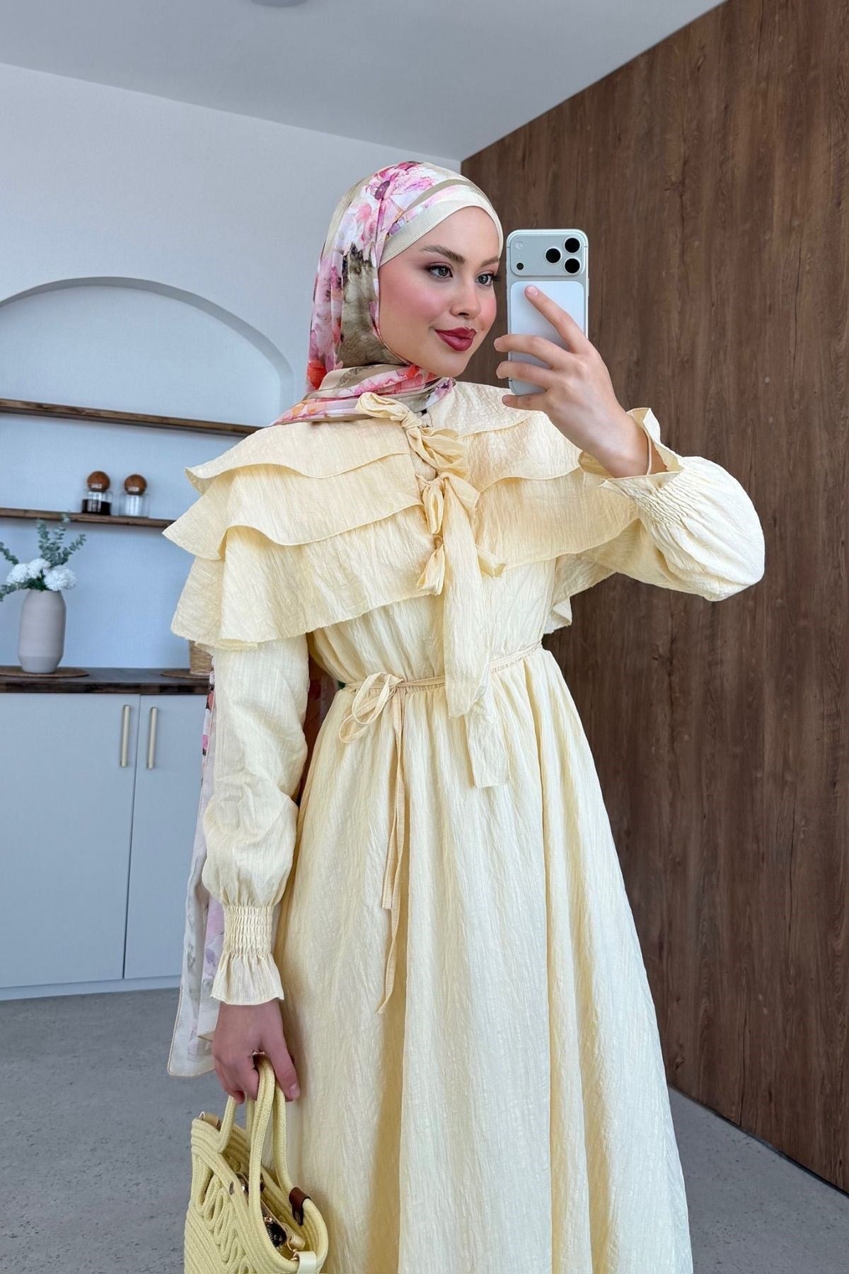 İlay Pelerinli Elbise Sarı, Fiyatları 