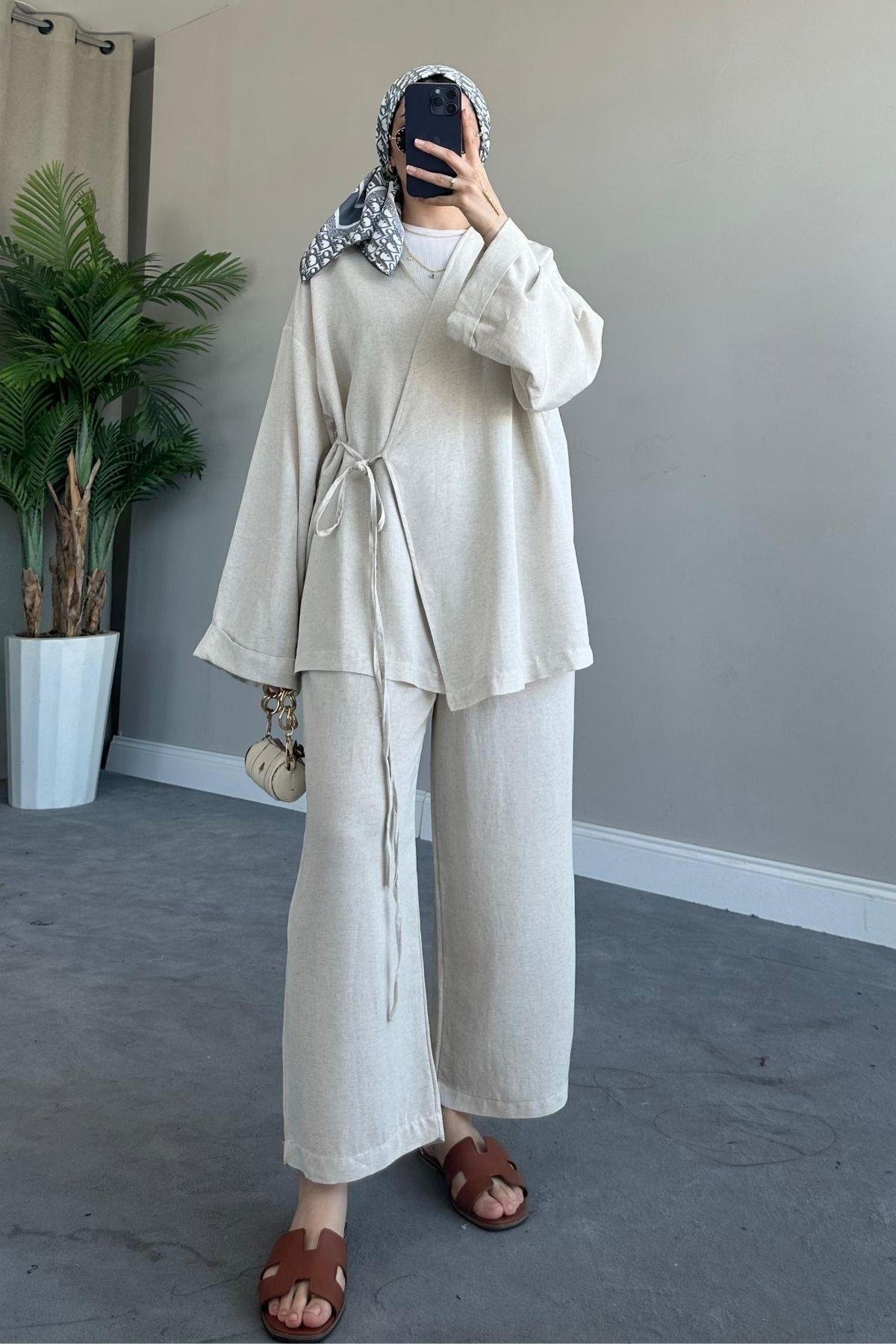 İnce İpli Keten Takım Bej, Fiyatları 