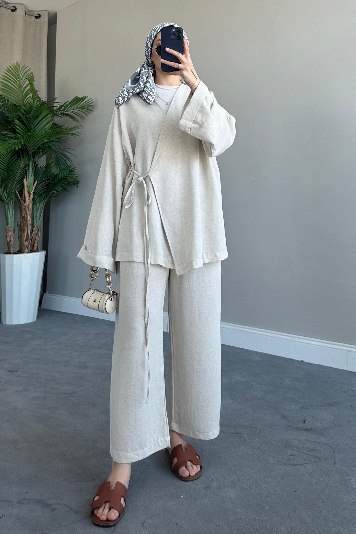 İnce İpli Keten Takım Bej, Fiyatları 