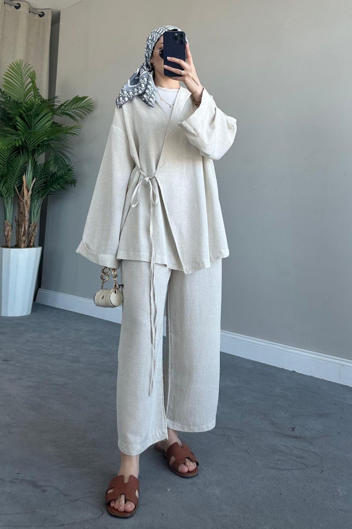 İnce İpli Keten Takım Bej, Fiyatları 