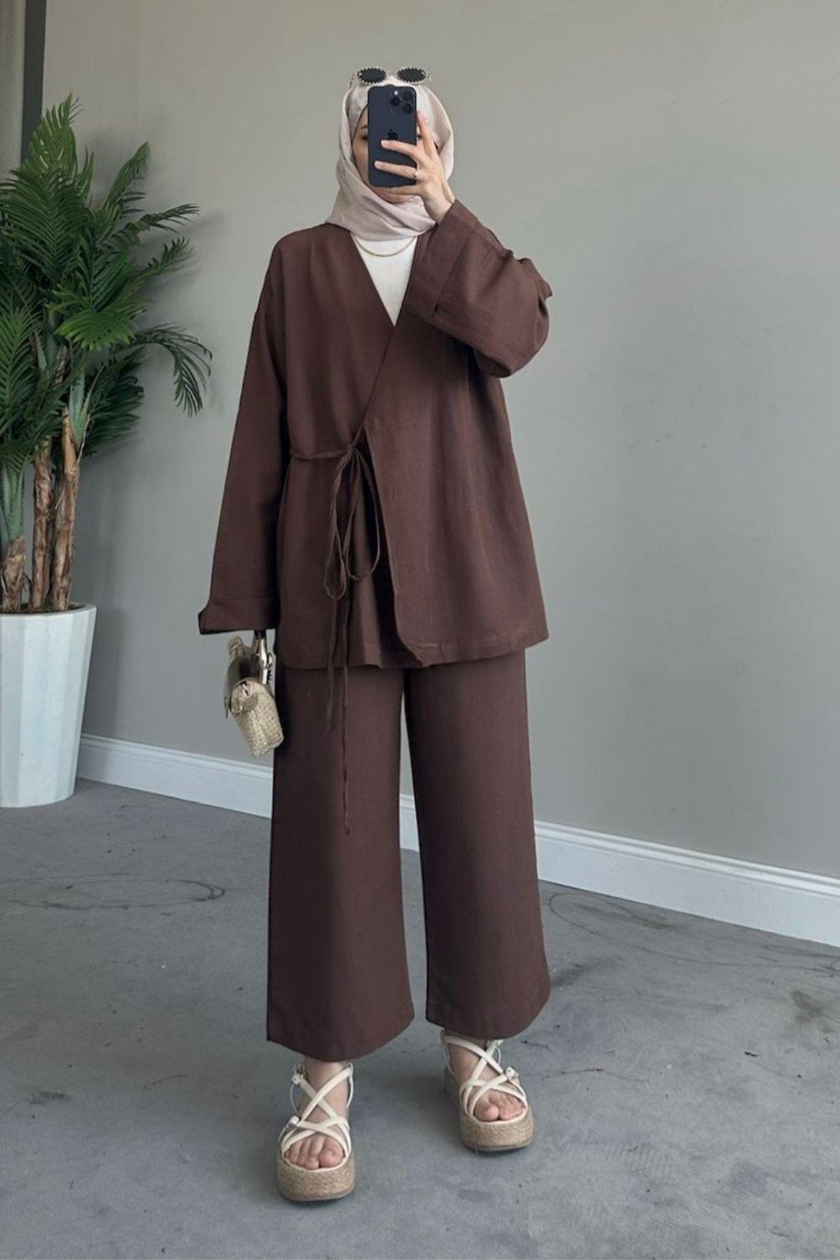 İnce İpli Keten Takım Kahve, Fiyatları 