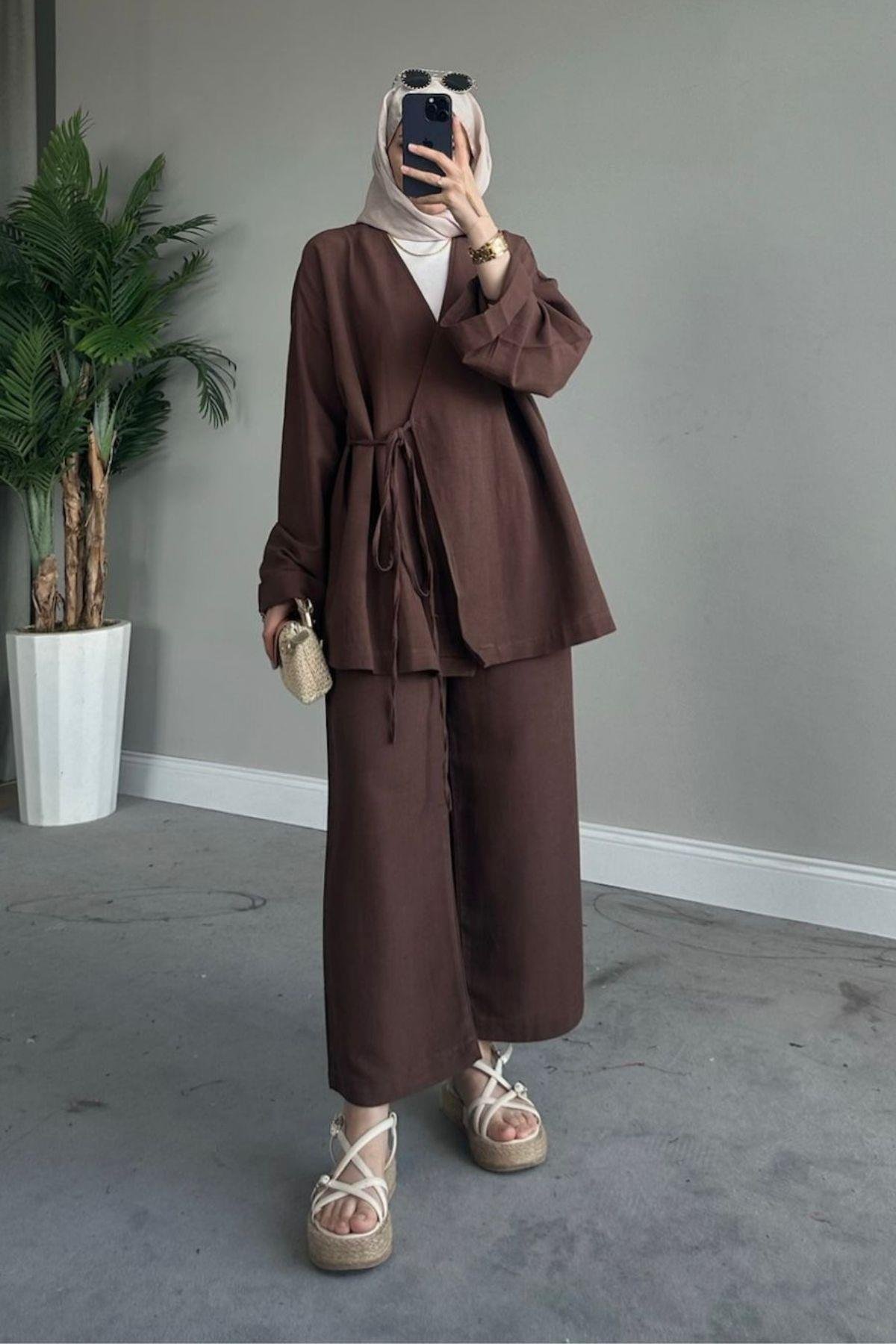 İnce İpli Keten Takım Kahve, Fiyatları 