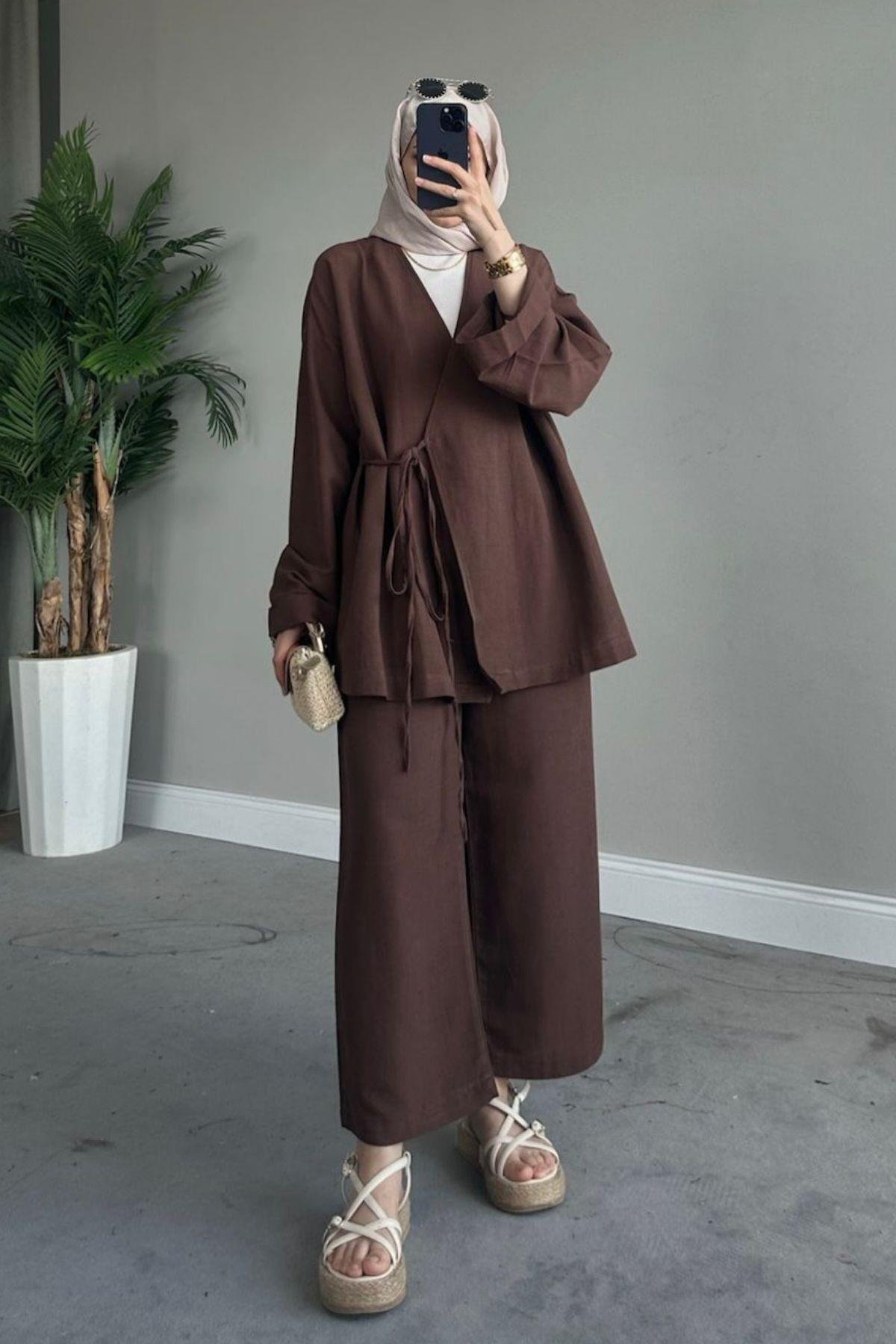 İnce İpli Keten Takım Kahve, Fiyatları 