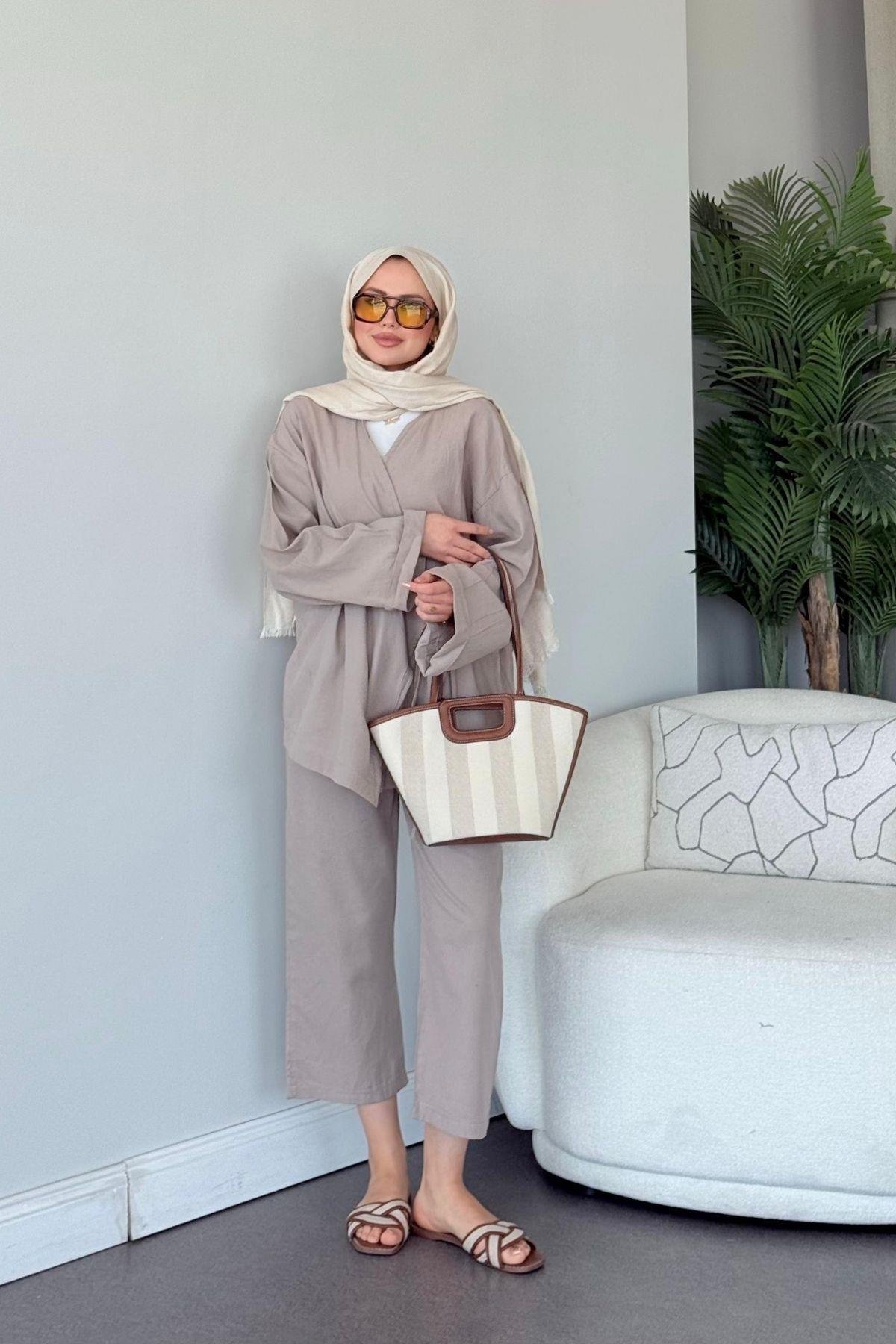 İnce İpli Keten Takım Vizon, Fiyatları İnce İpli Keten Takım Vizon - Haza Moda 