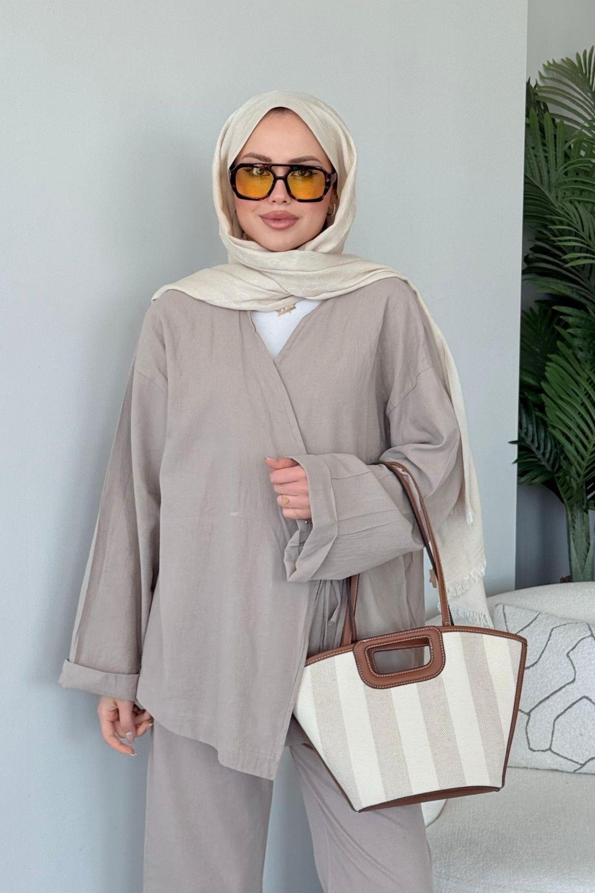 İnce İpli Keten Takım Vizon, Fiyatları İnce İpli Keten Takım Vizon - Haza Moda 