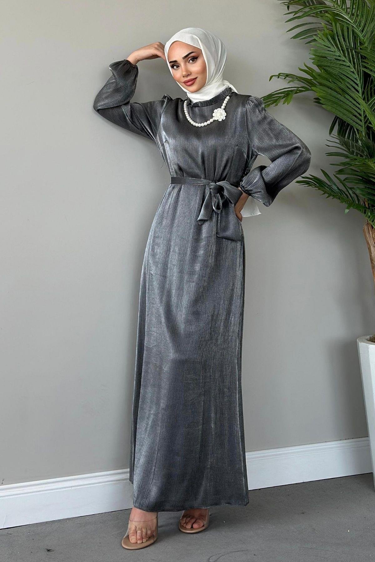 İnci Kolye Elbise Gri, Fiyatları 