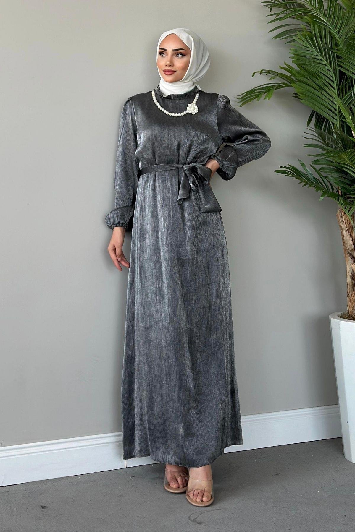 İnci Kolye Elbise Gri, Fiyatları 