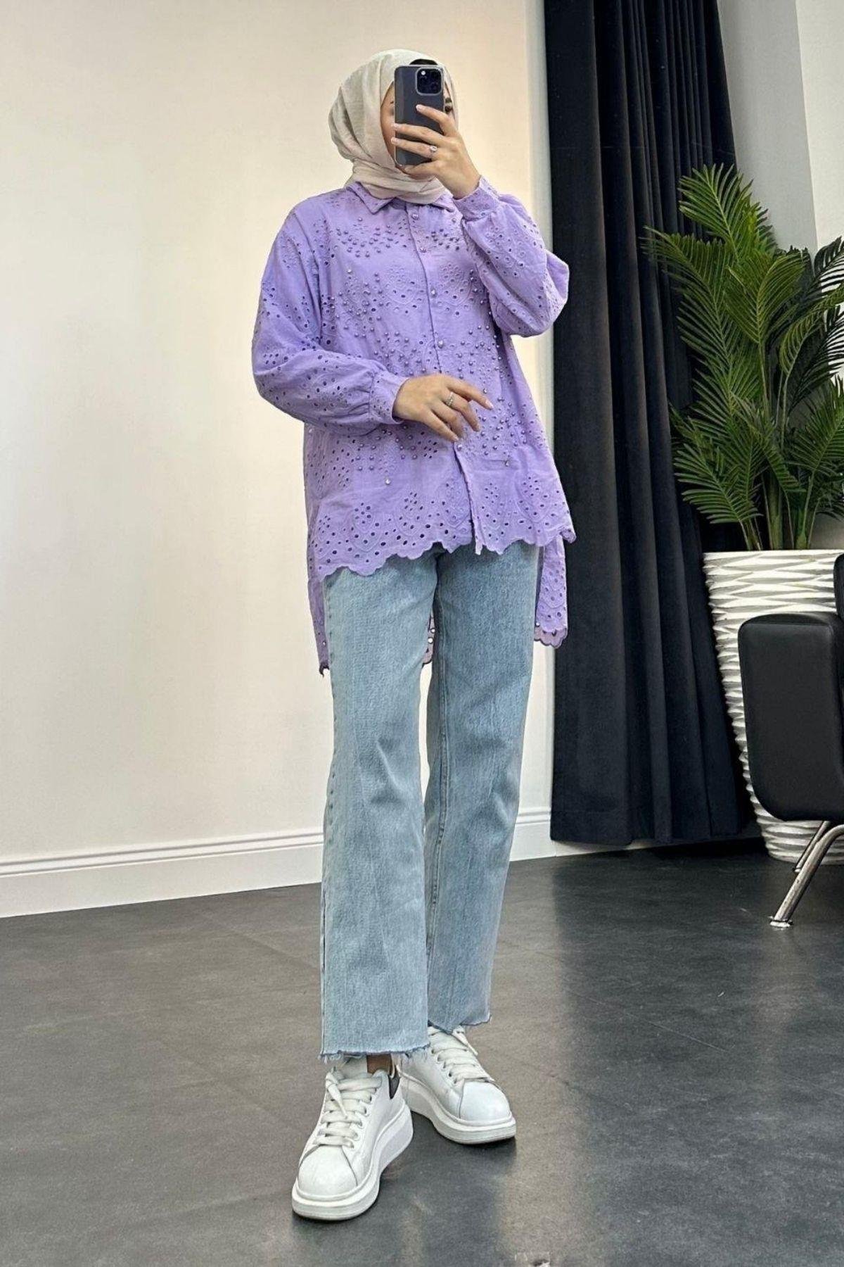 İncili Fisto Gömlek Lila, Fiyatları 