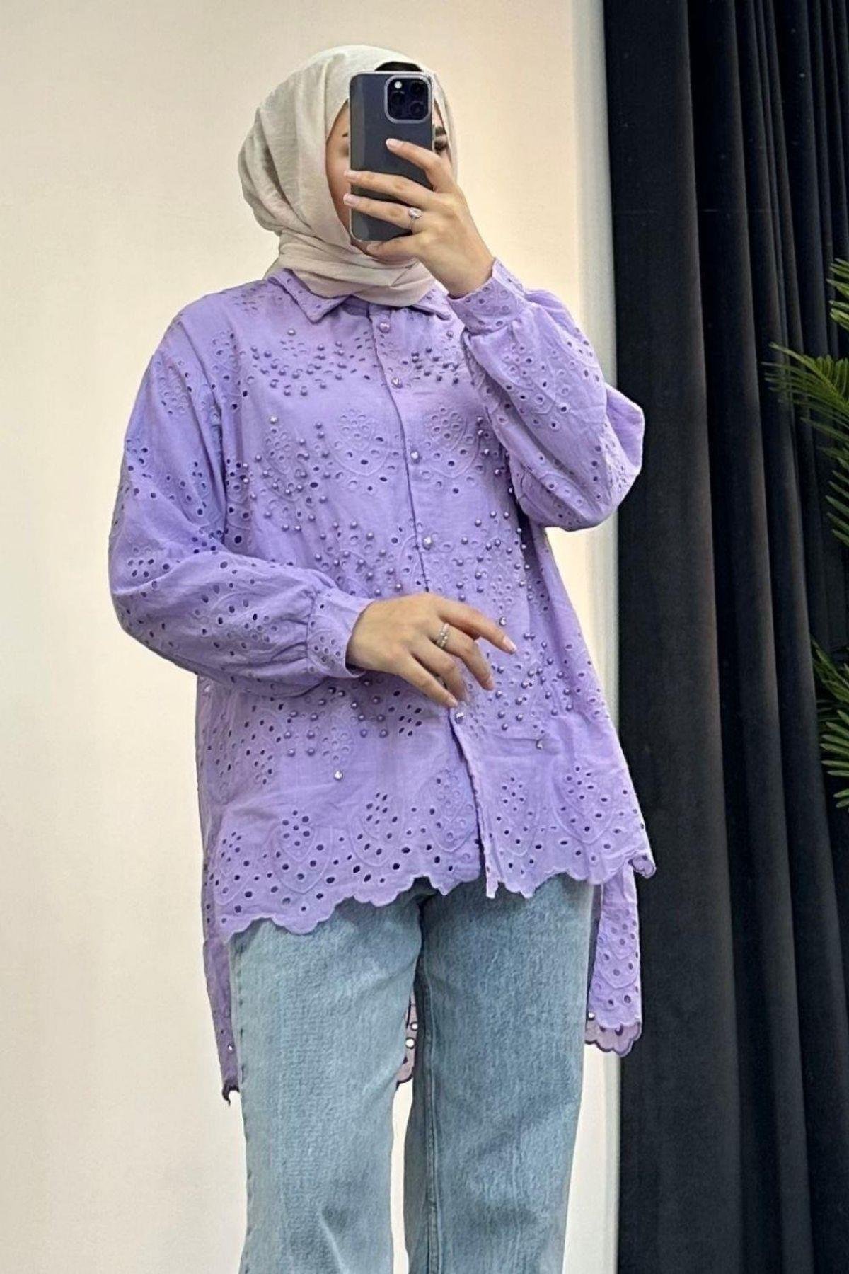 İncili Fisto Gömlek Lila, Fiyatları 