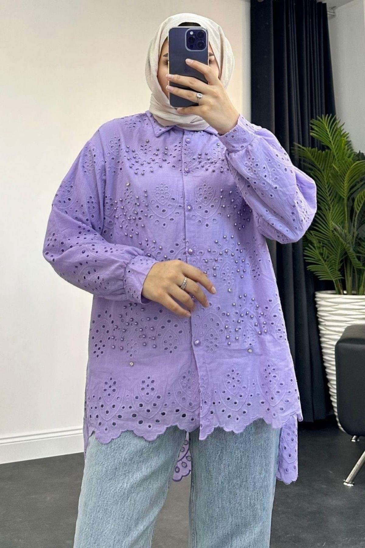 İncili Fisto Gömlek Lila, Fiyatları 