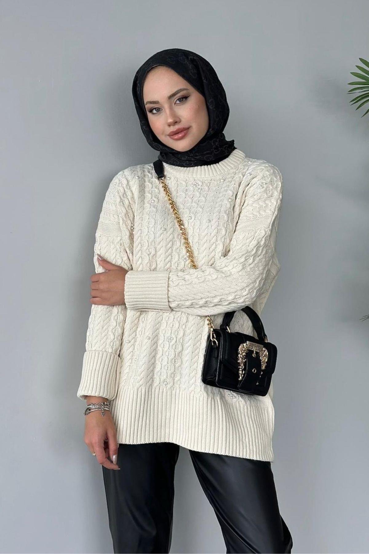 İncili Triko Kazak Ekru, Fiyatları 