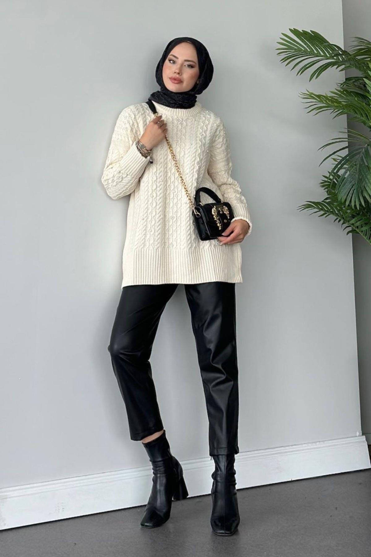 İncili Triko Kazak Ekru, Fiyatları 