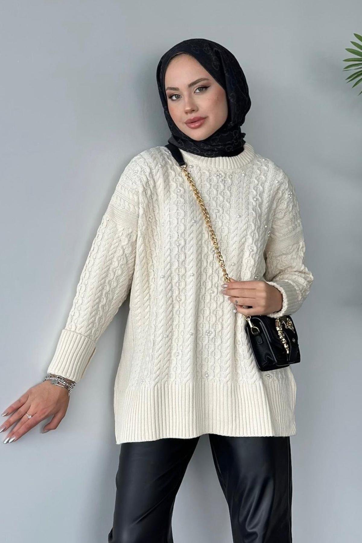 İncili Triko Kazak Ekru, Fiyatları 