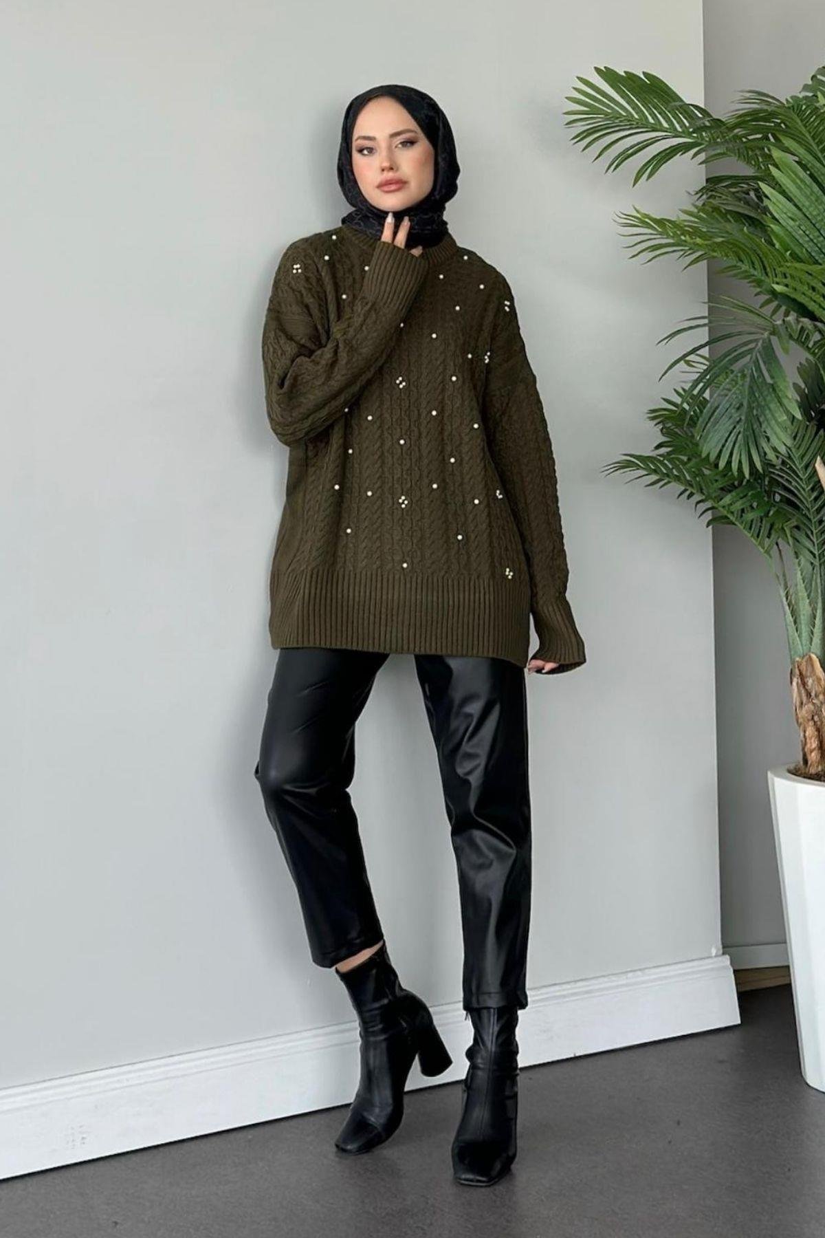 İncili Triko Kazak Haki, Fiyatları 