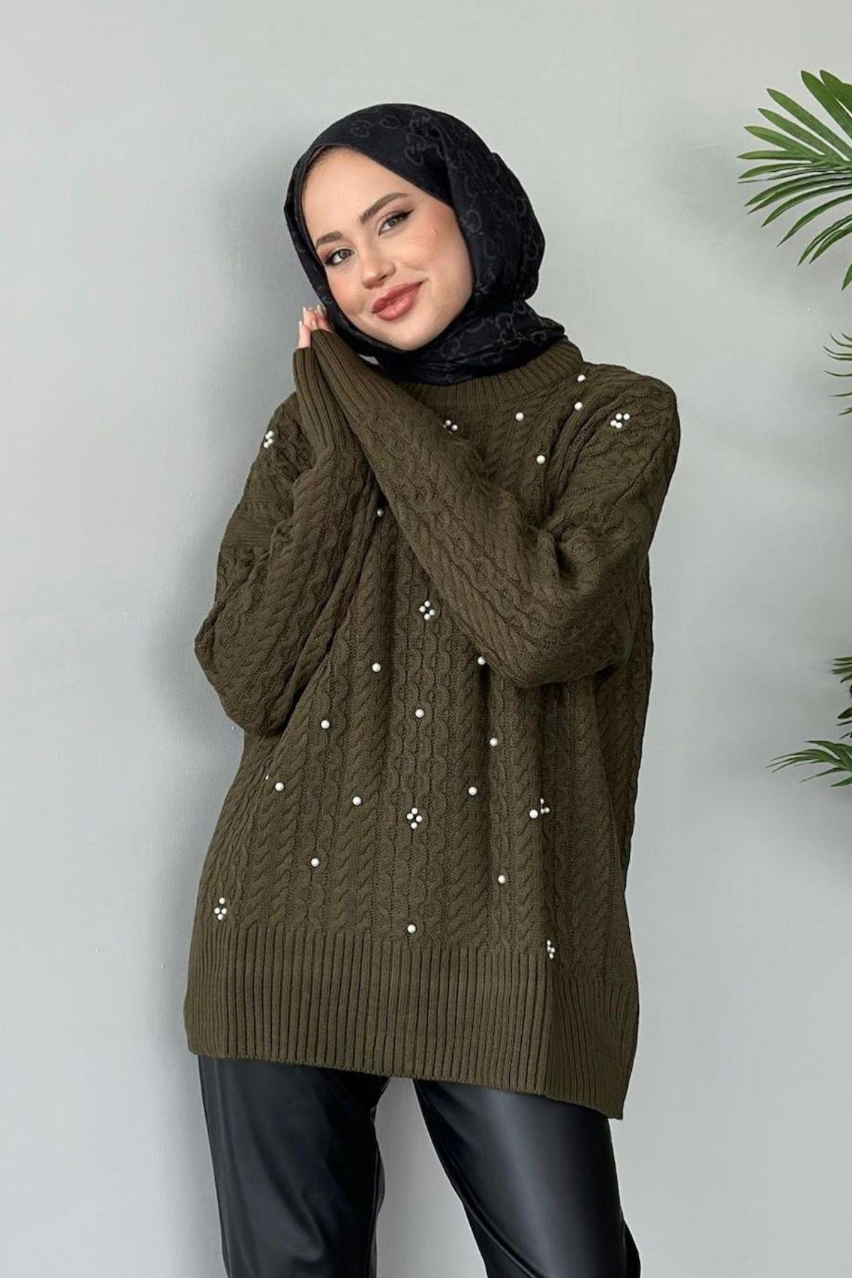 İncili Triko Kazak Haki, Fiyatları 