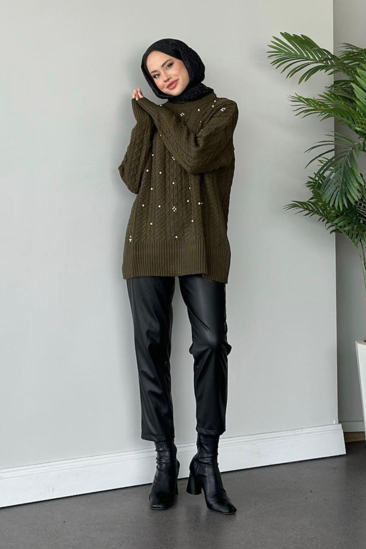 İncili Triko Kazak Haki, Fiyatları 