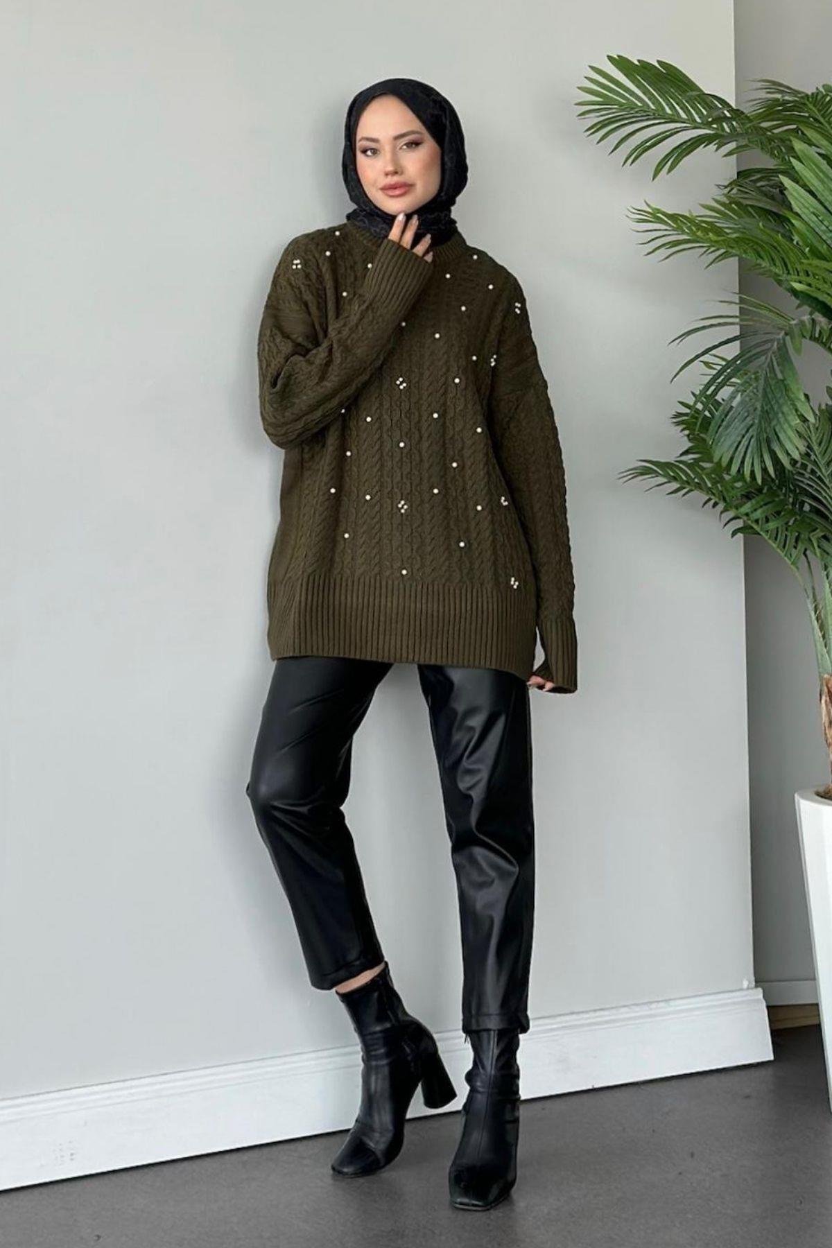 İncili Triko Kazak Haki, Fiyatları 