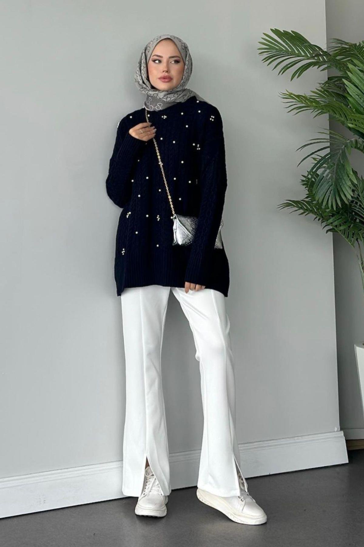 İncili Triko Kazak Lacivert, Fiyatları 