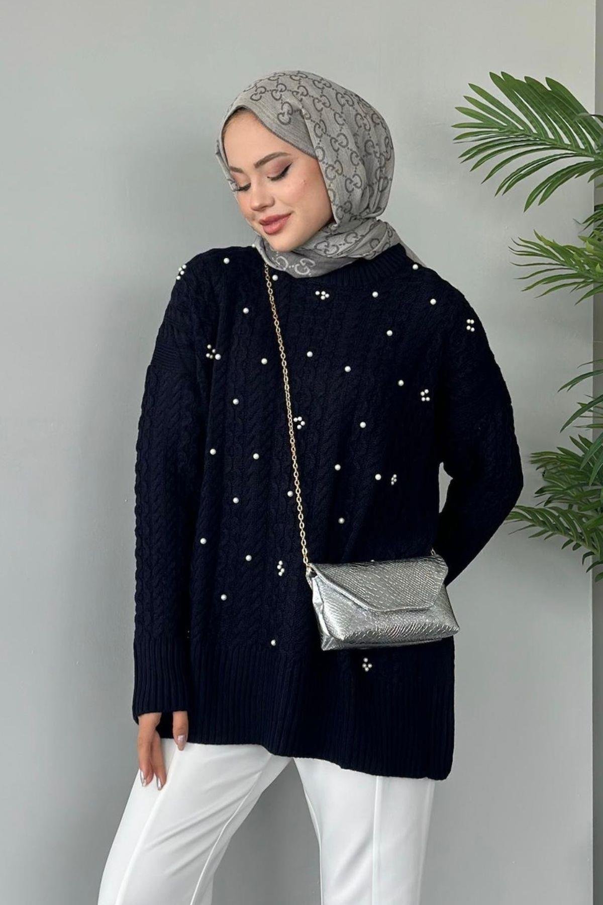 İncili Triko Kazak Lacivert, Fiyatları 