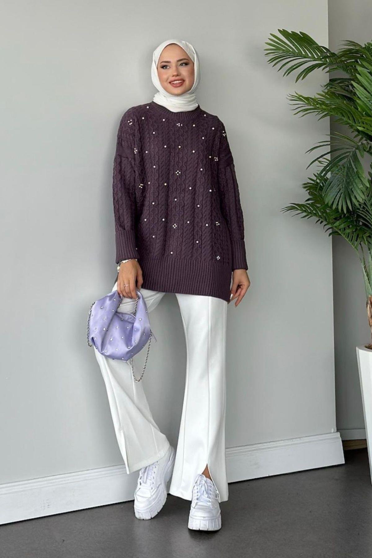 İncili Triko Kazak Mürdüm, Fiyatları 