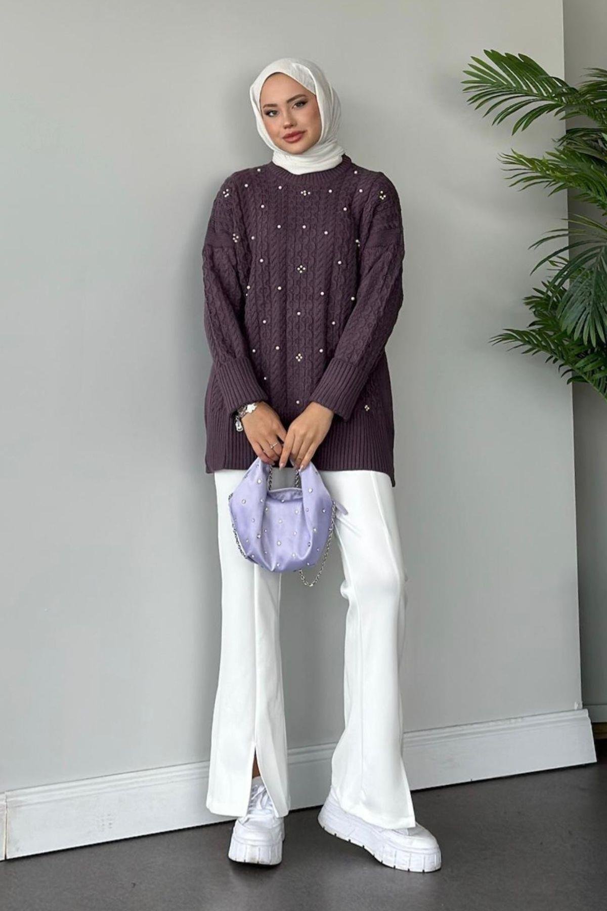 İncili Triko Kazak Mürdüm, Fiyatları 