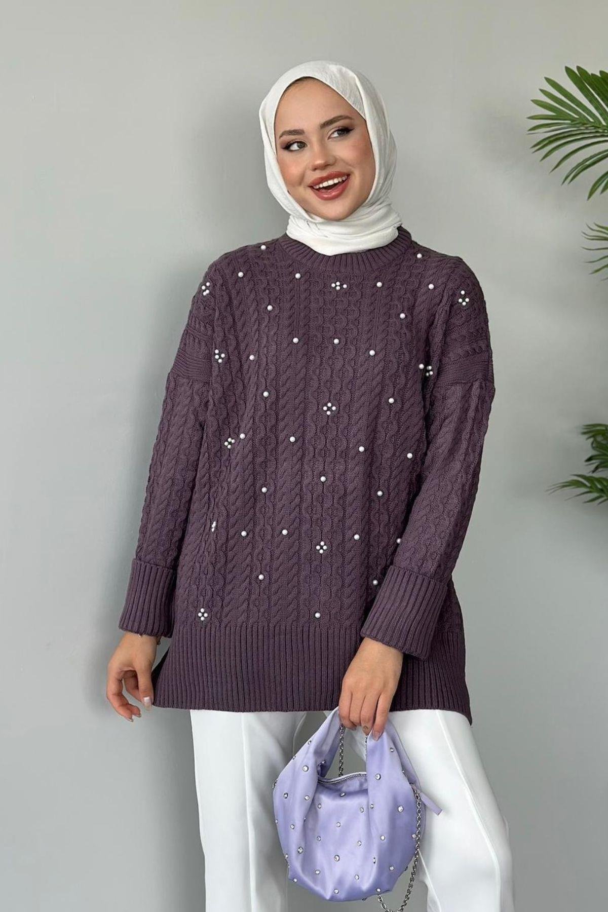 İncili Triko Kazak Mürdüm, Fiyatları 