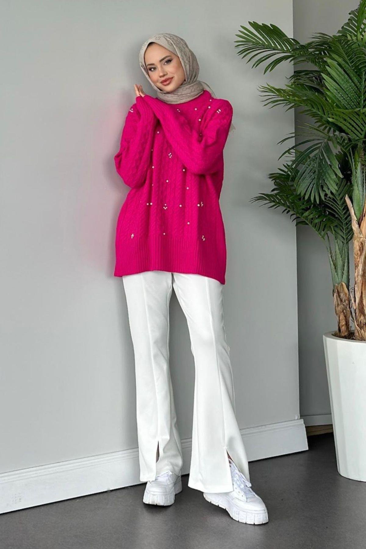 İncili Triko Kazak Pembe, Fiyatları 