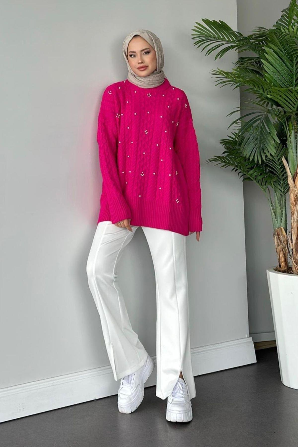 İncili Triko Kazak Pembe, Fiyatları 