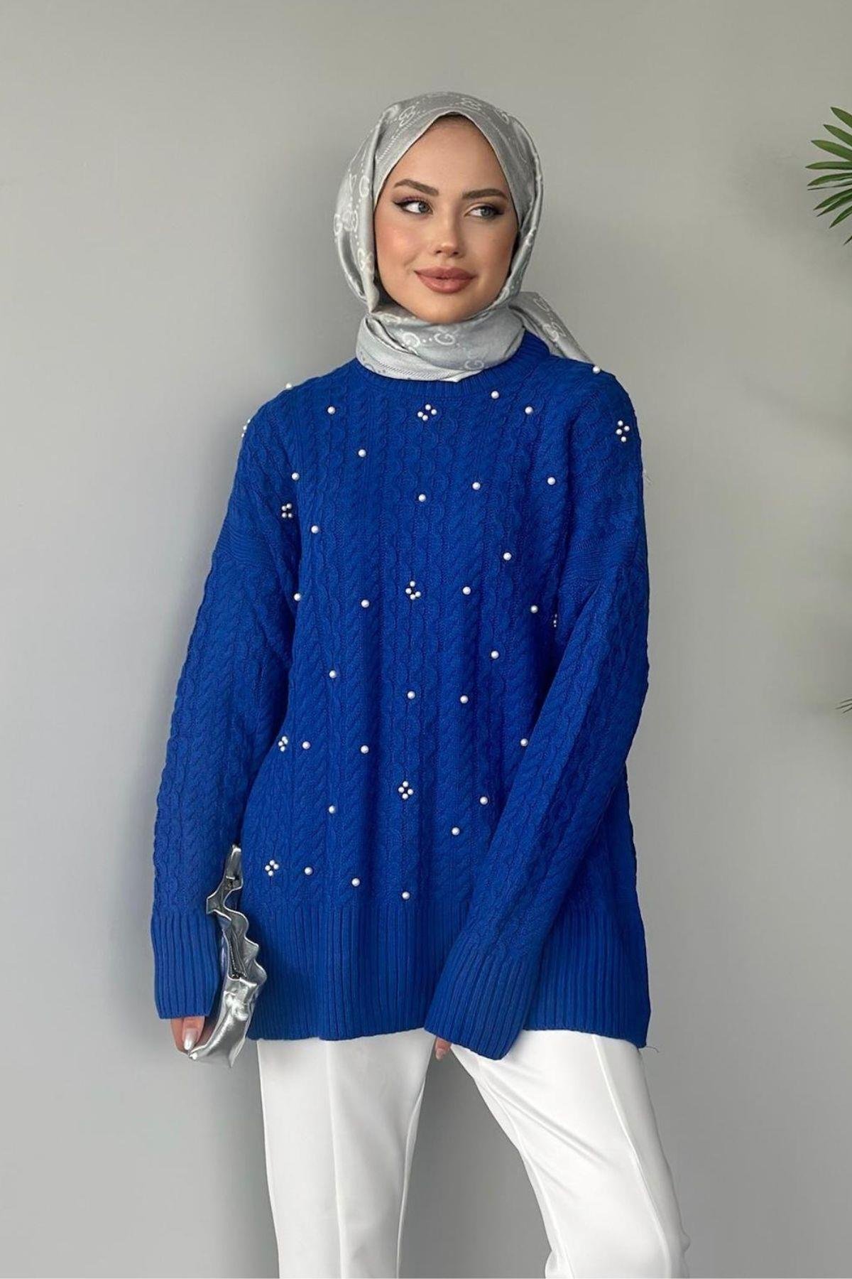 İncili Triko Kazak Saks, Fiyatları 