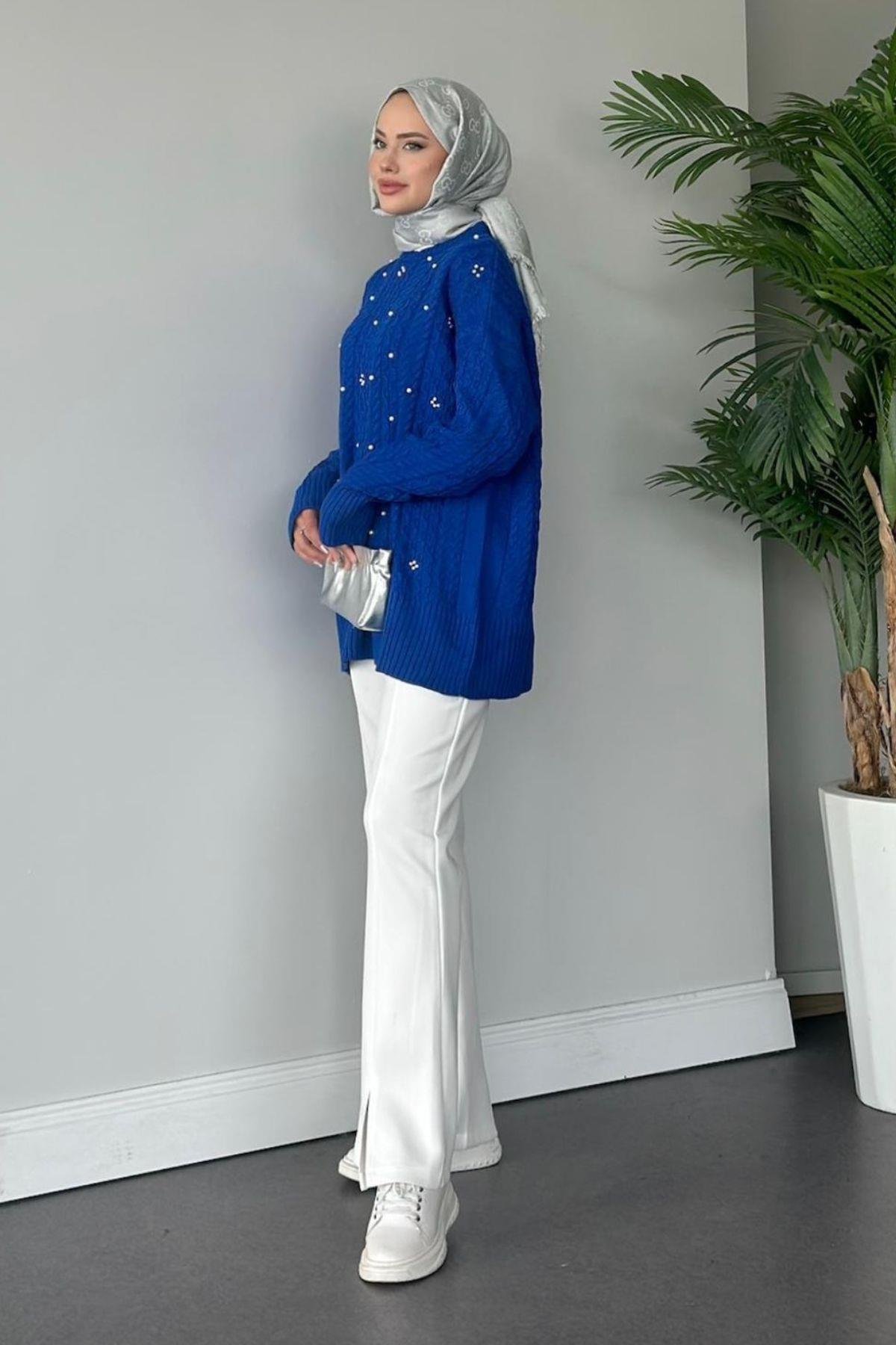 İncili Triko Kazak Saks, Fiyatları 