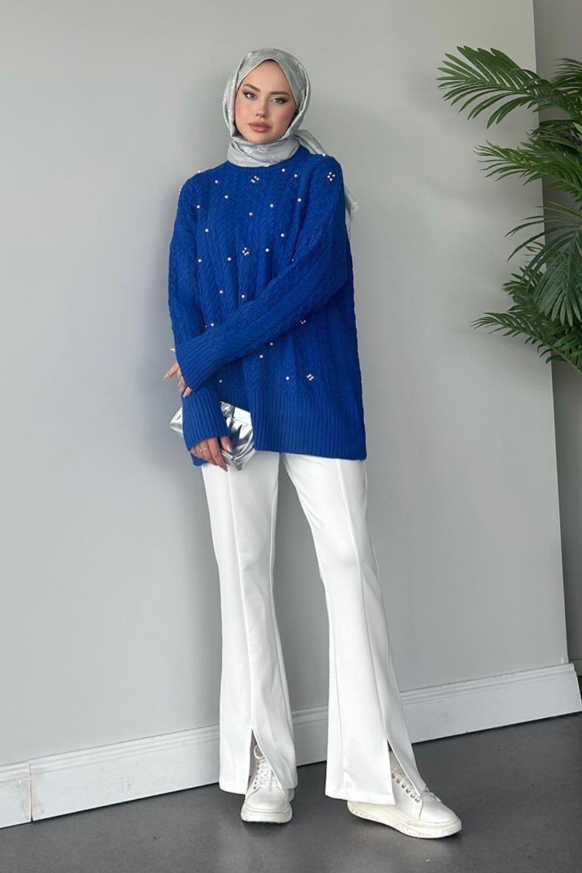 İncili Triko Kazak Saks, Fiyatları 